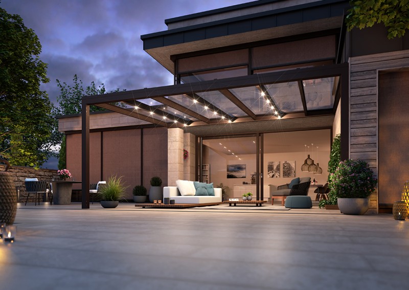 Terrassendach mit Beleuchtung